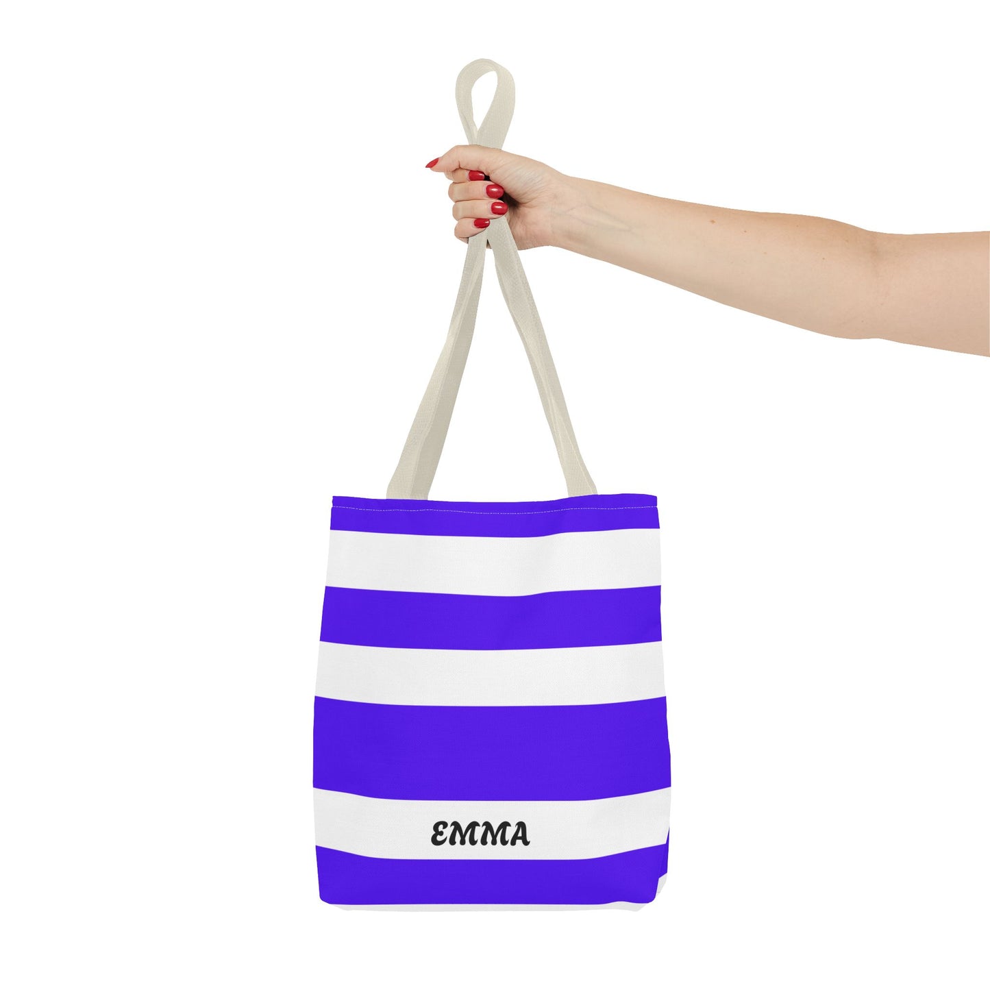 Personalized Striped Tote Bag - Custom Name Tote