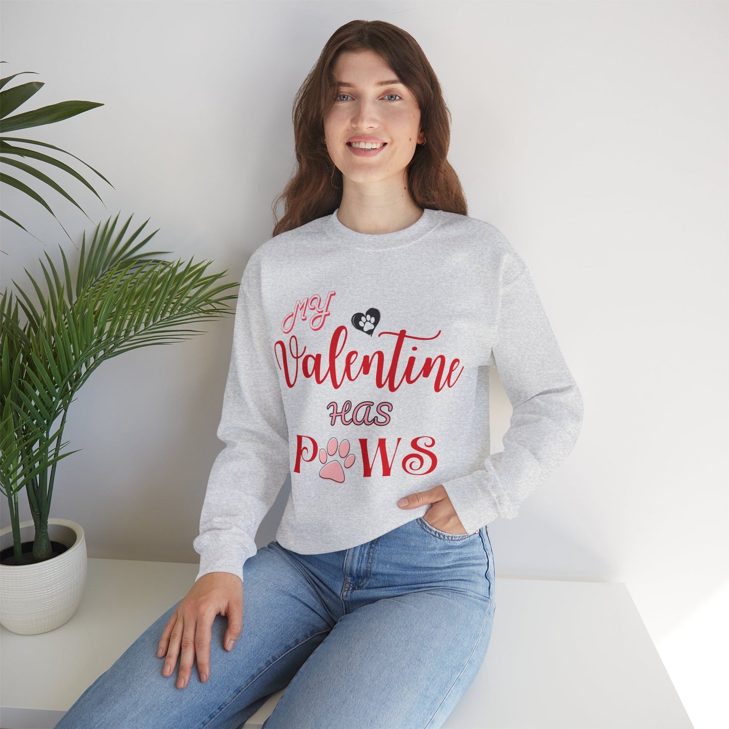 My Valentine Has Paws Valentine's Day Dog Lover Sweatshirt