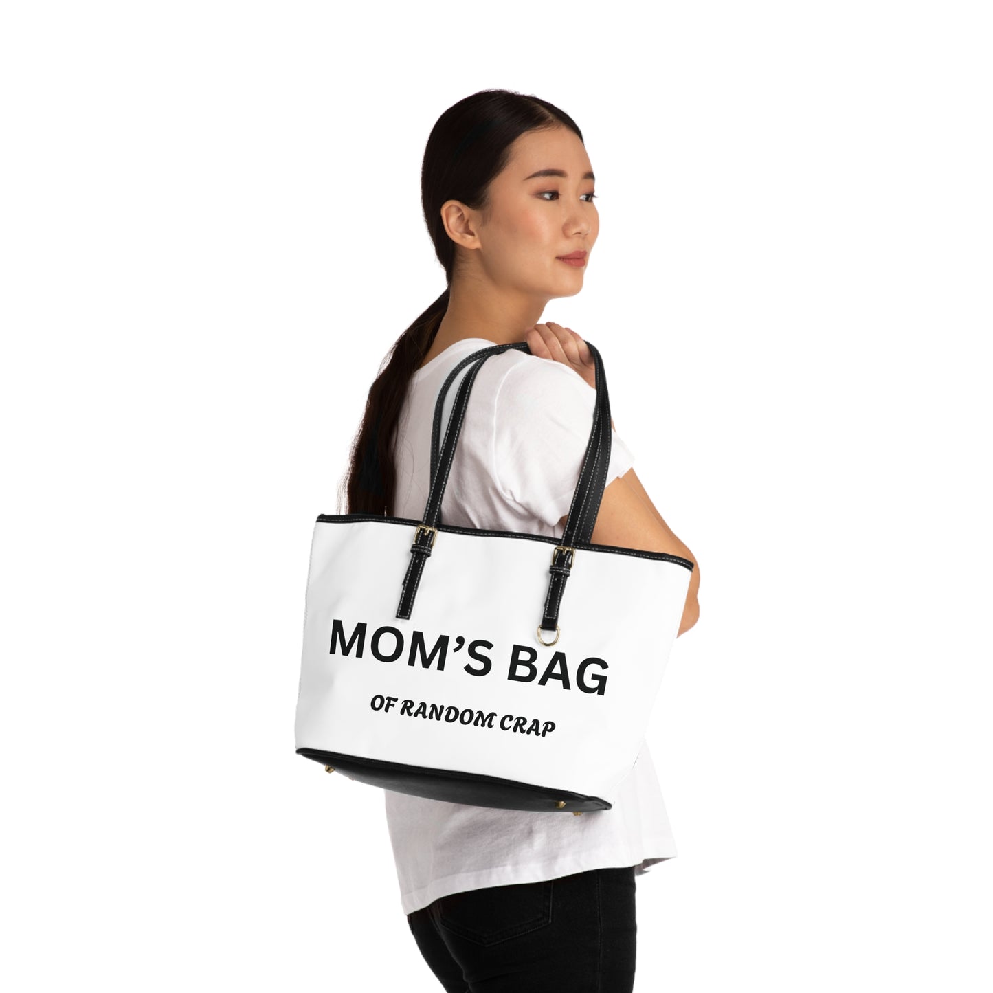 Mom's Bag of Random Crap Leather Shoulder Bag