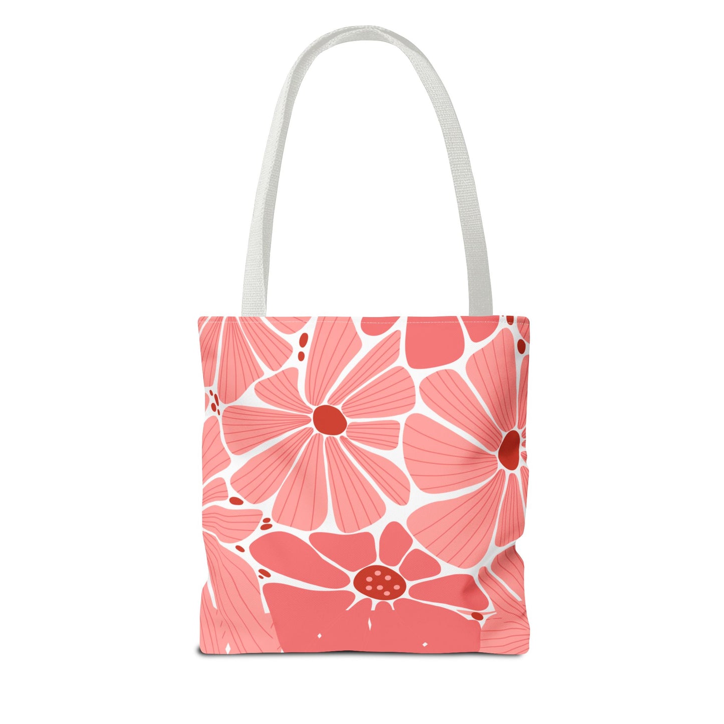 Floral Canvas Tote Bag - Pink Bloom Design