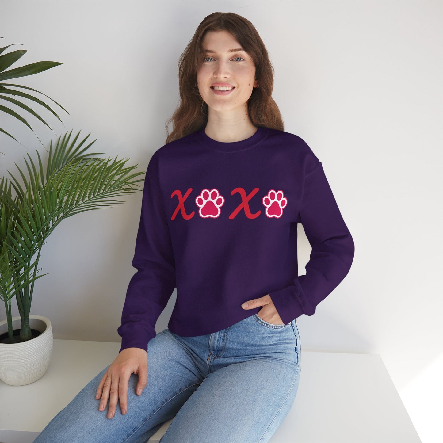 Valentine's Day Dog Lover Sweatshirt - XOXO Unisex Crewneck Sweatshirt