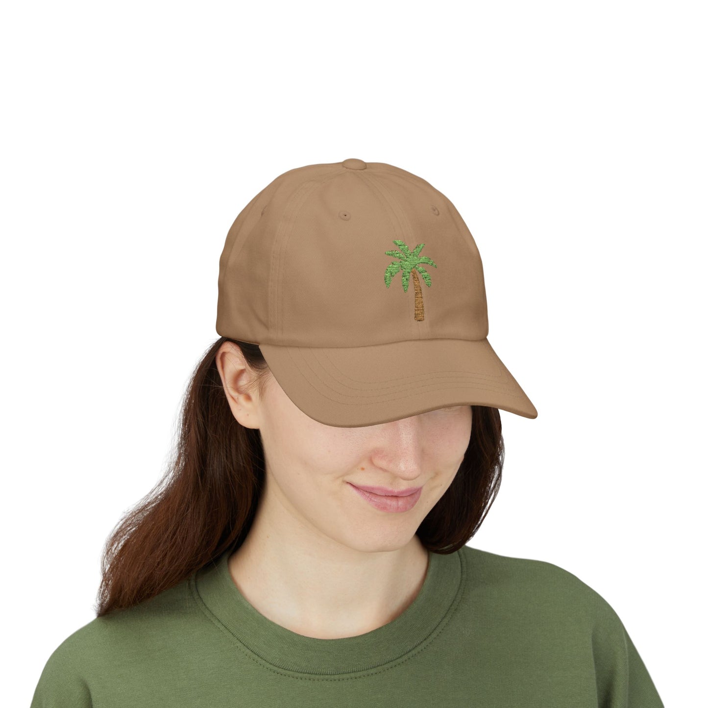 Classic White Cap with Palm Tree Embroidery