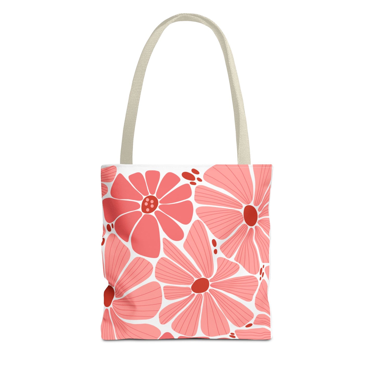 Floral Canvas Tote Bag - Pink Bloom Design