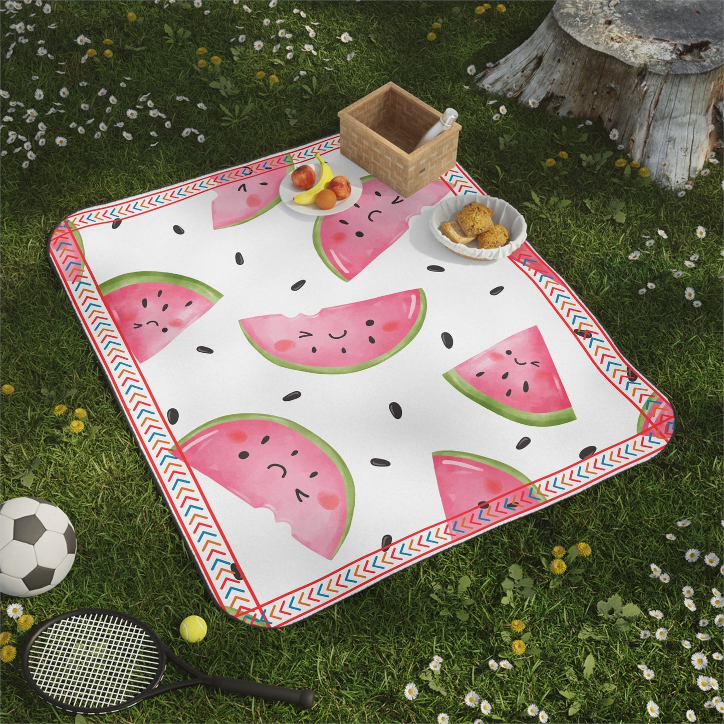 Watermelon Print Picnic Blanket - Perfect for Outdoor Gatherings & Summer Days