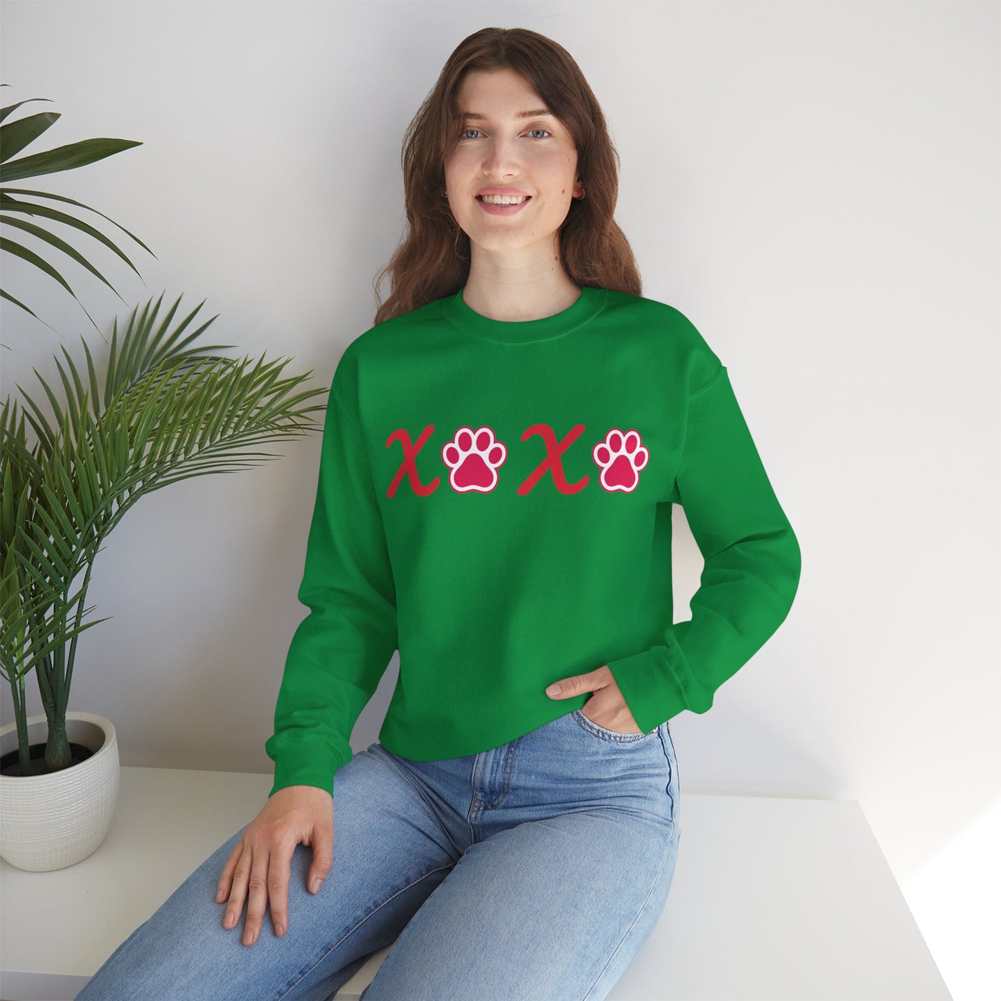 Valentine's Day Dog Lover Sweatshirt - XOXO Unisex Crewneck Sweatshirt