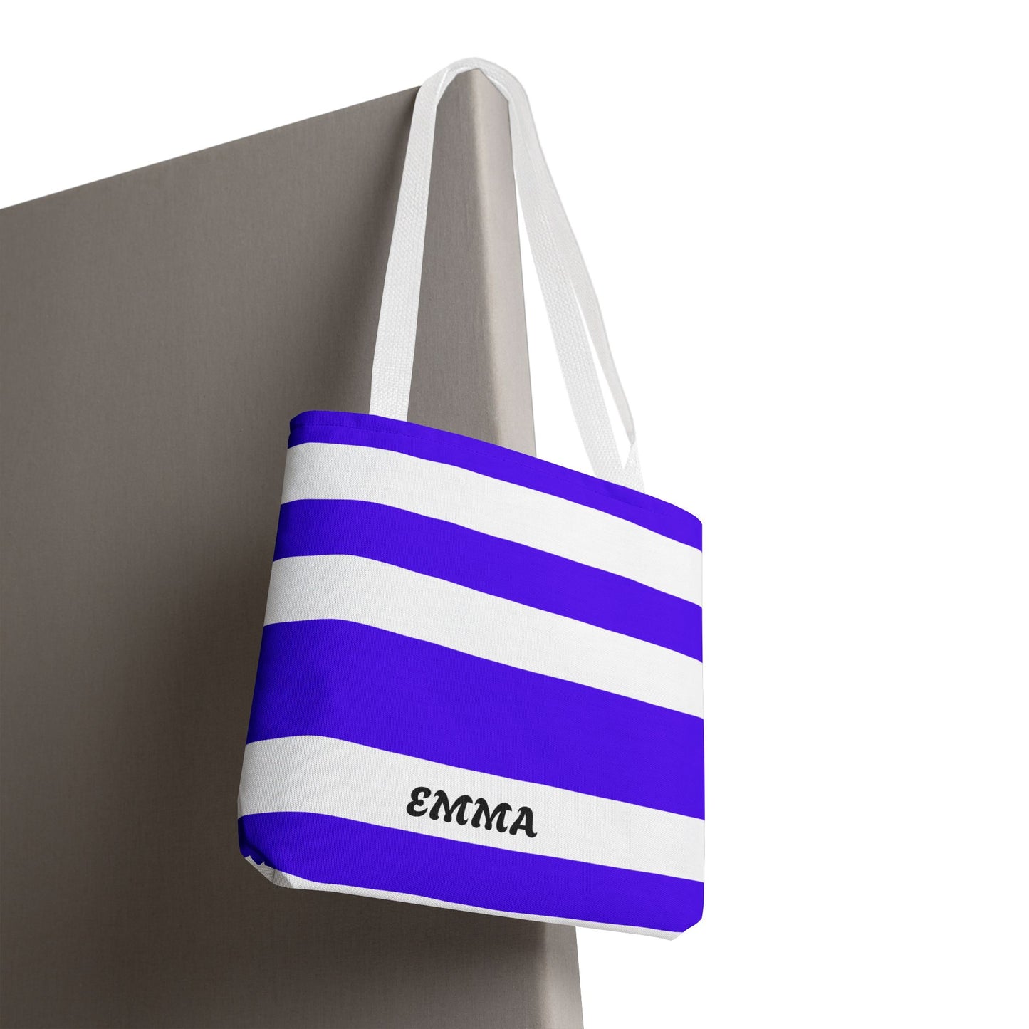 Personalized Striped Tote Bag - Custom Name Tote