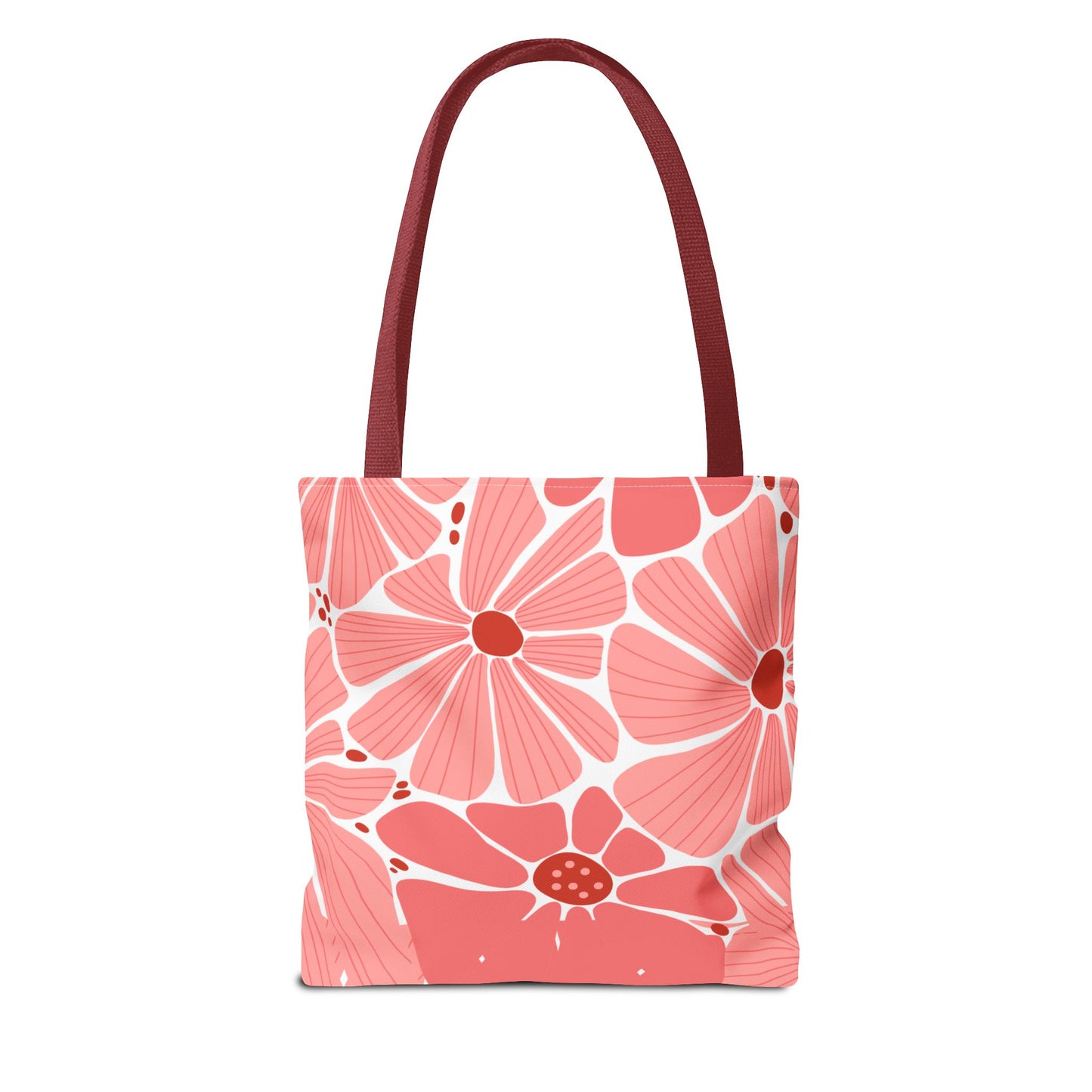 Floral Canvas Tote Bag - Pink Bloom Design