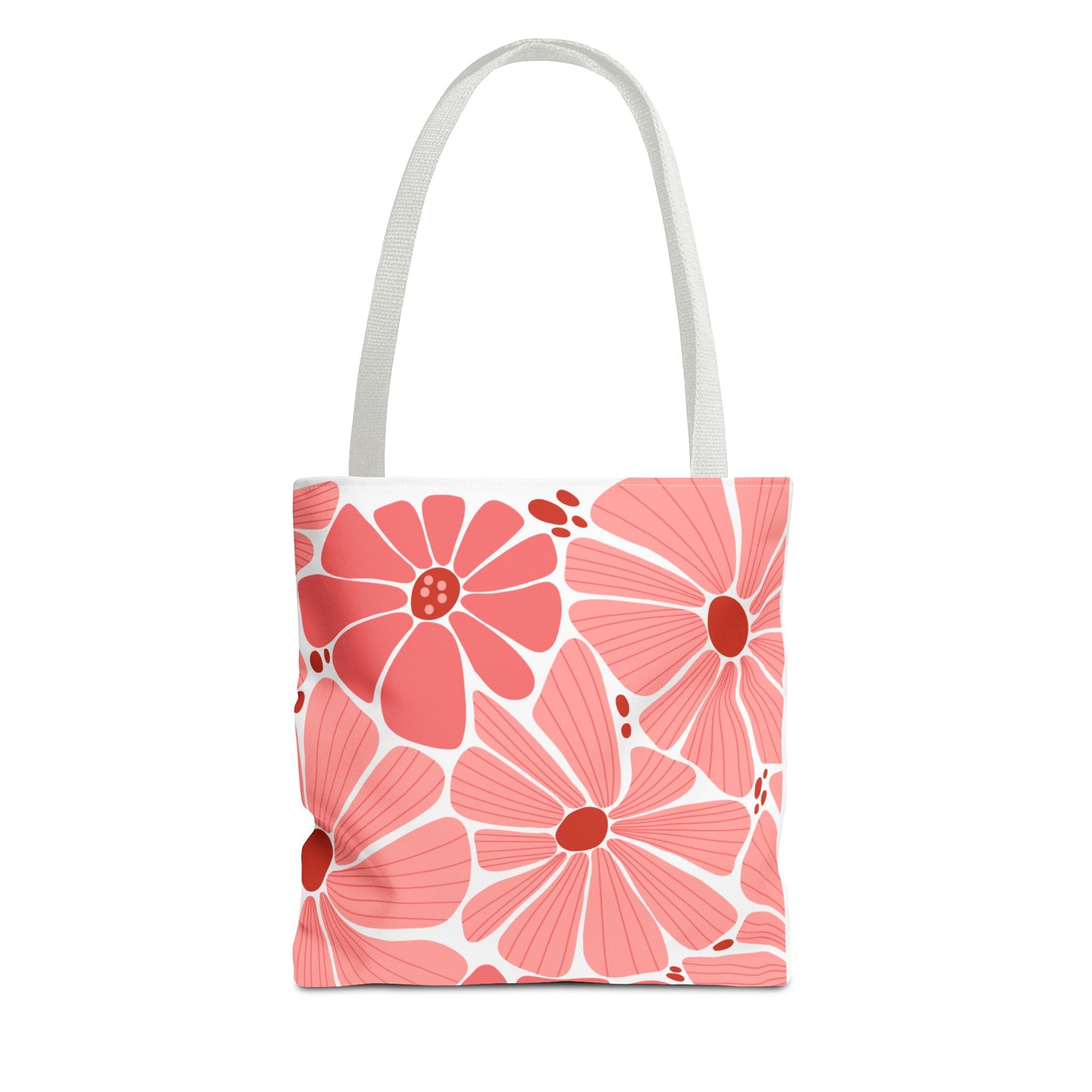 Floral Canvas Tote Bag - Pink Bloom Design