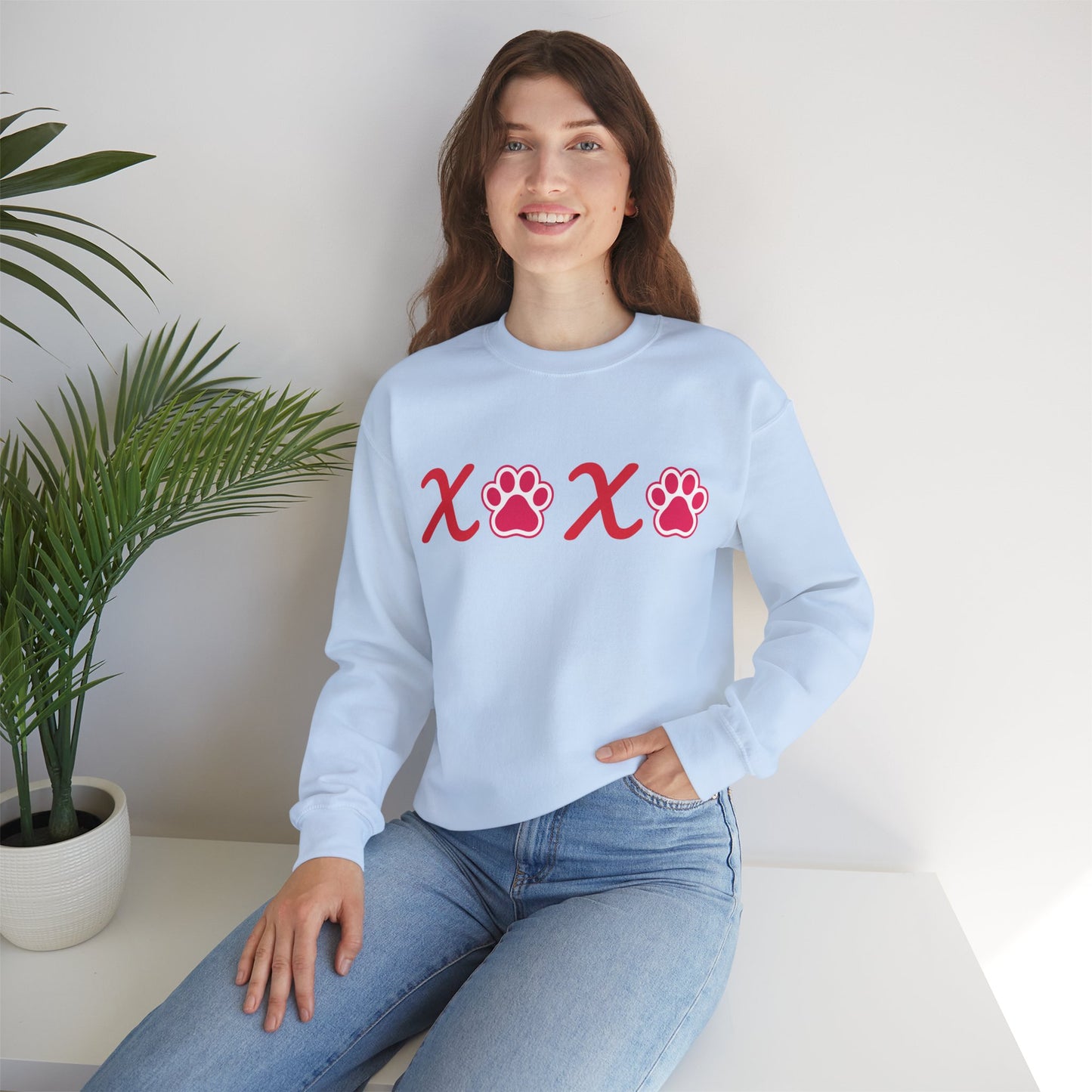 Valentine's Day Dog Lover Sweatshirt - XOXO Unisex Crewneck Sweatshirt