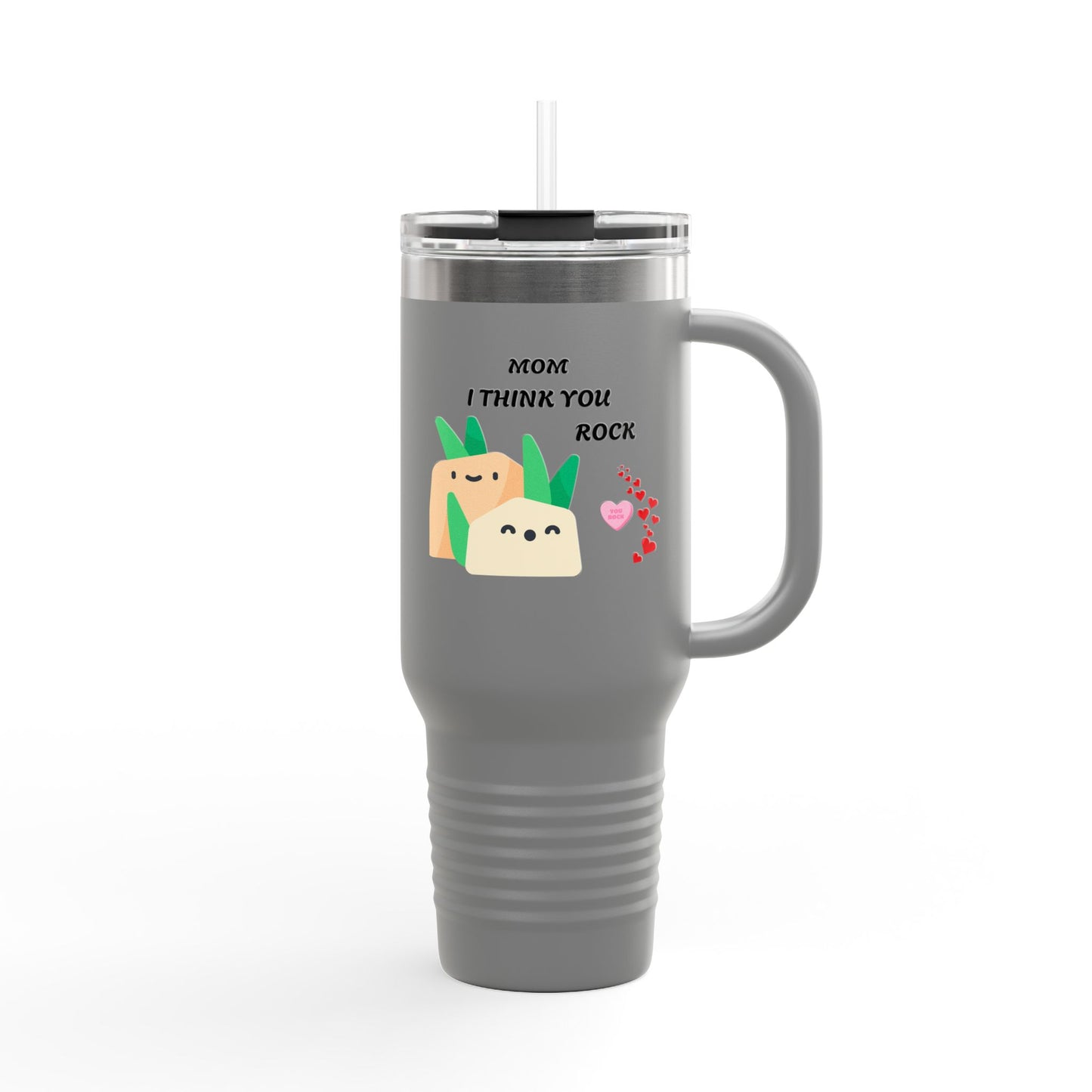 Mom I Think You Rock Insulated Travel Mug - 40oz | Cute Gift for Mom