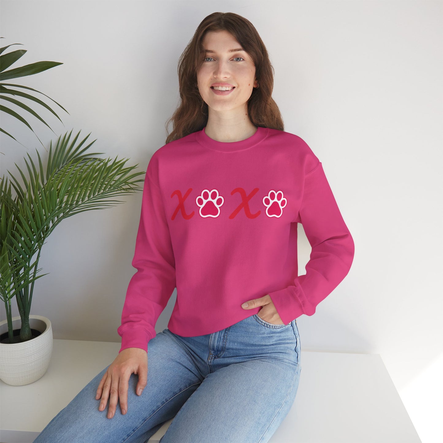 Valentine's Day Dog Lover Sweatshirt - XOXO Unisex Crewneck Sweatshirt