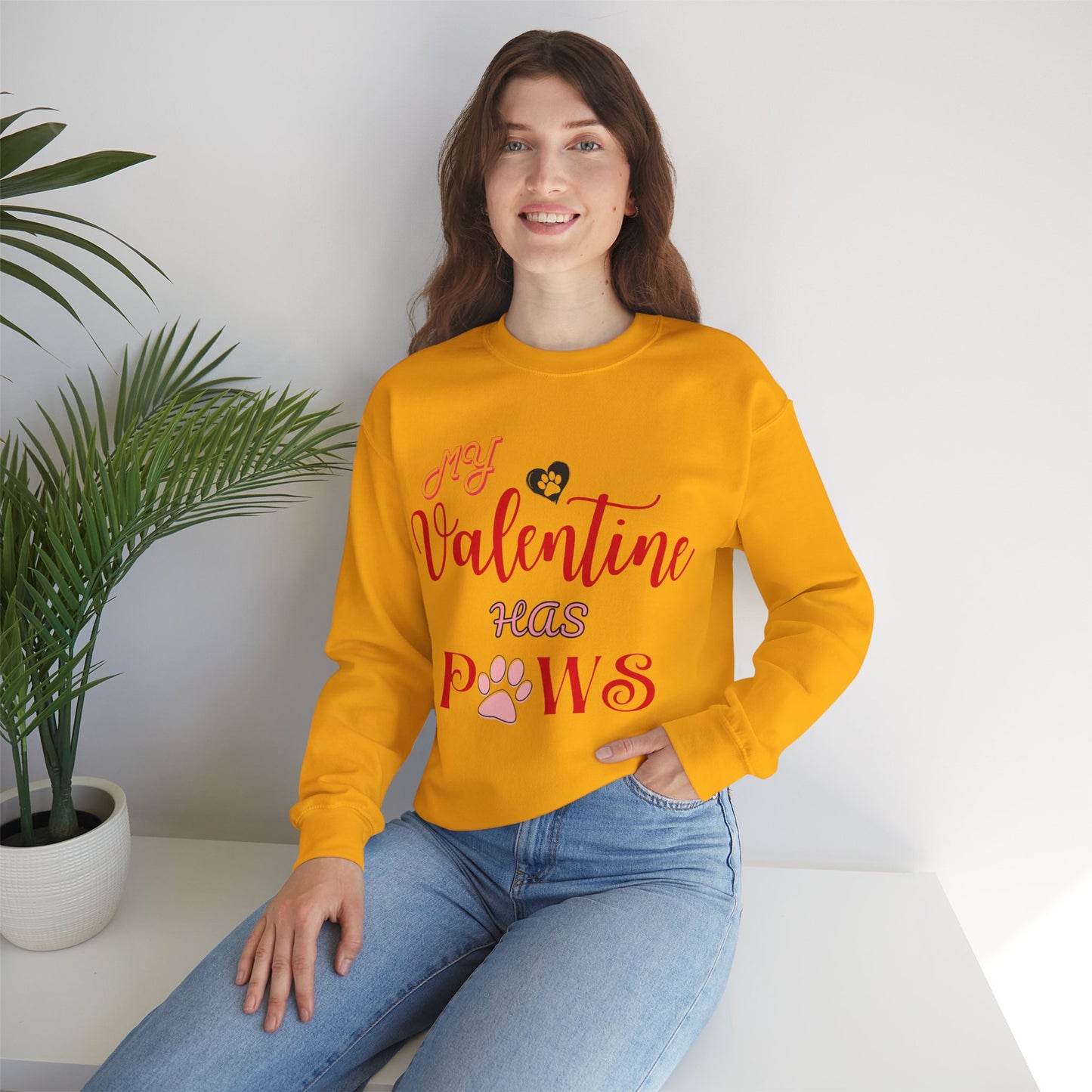 My Valentine Has Paws Valentine's Day Dog Lover Sweatshirt