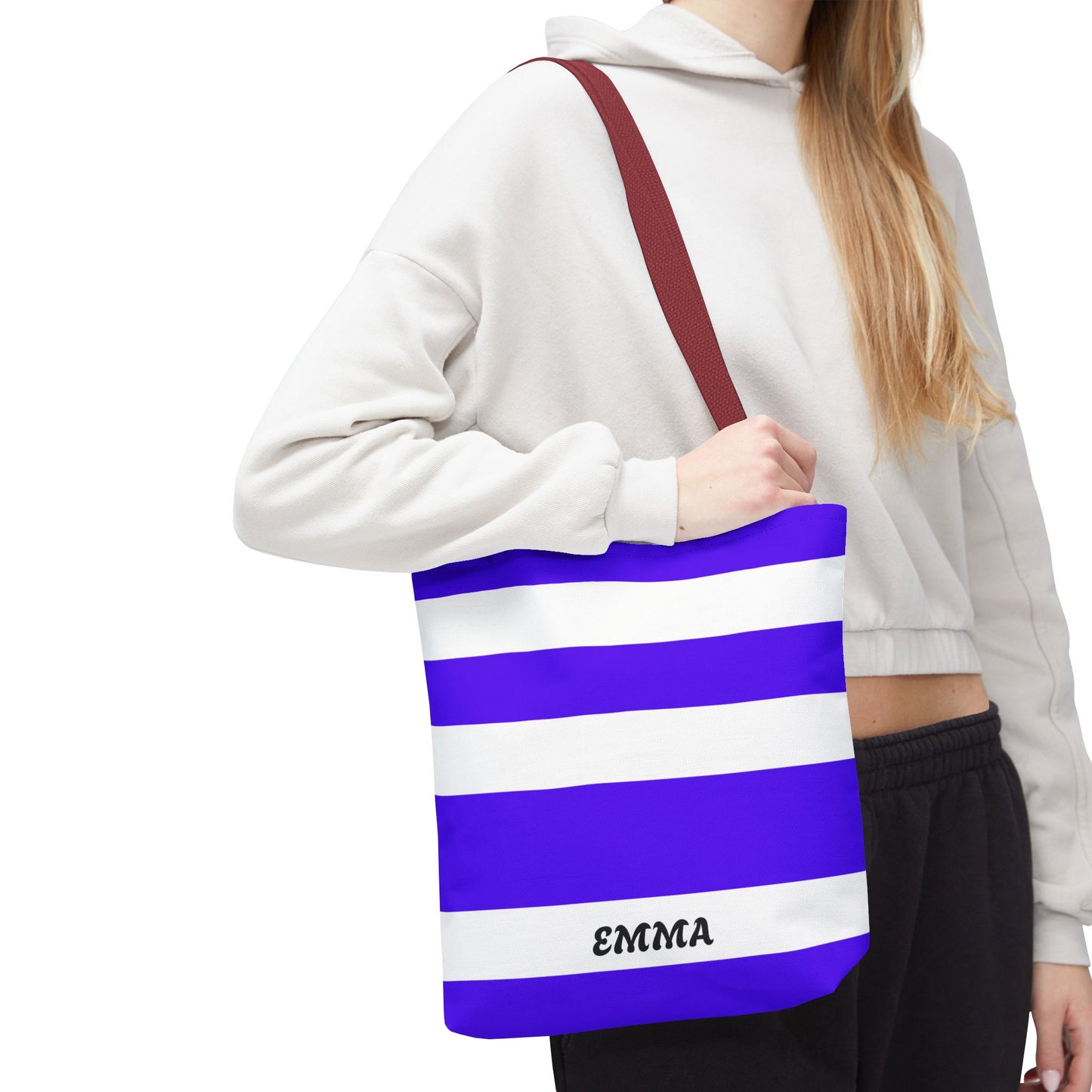 Personalized Striped Tote Bag - Custom Name Tote