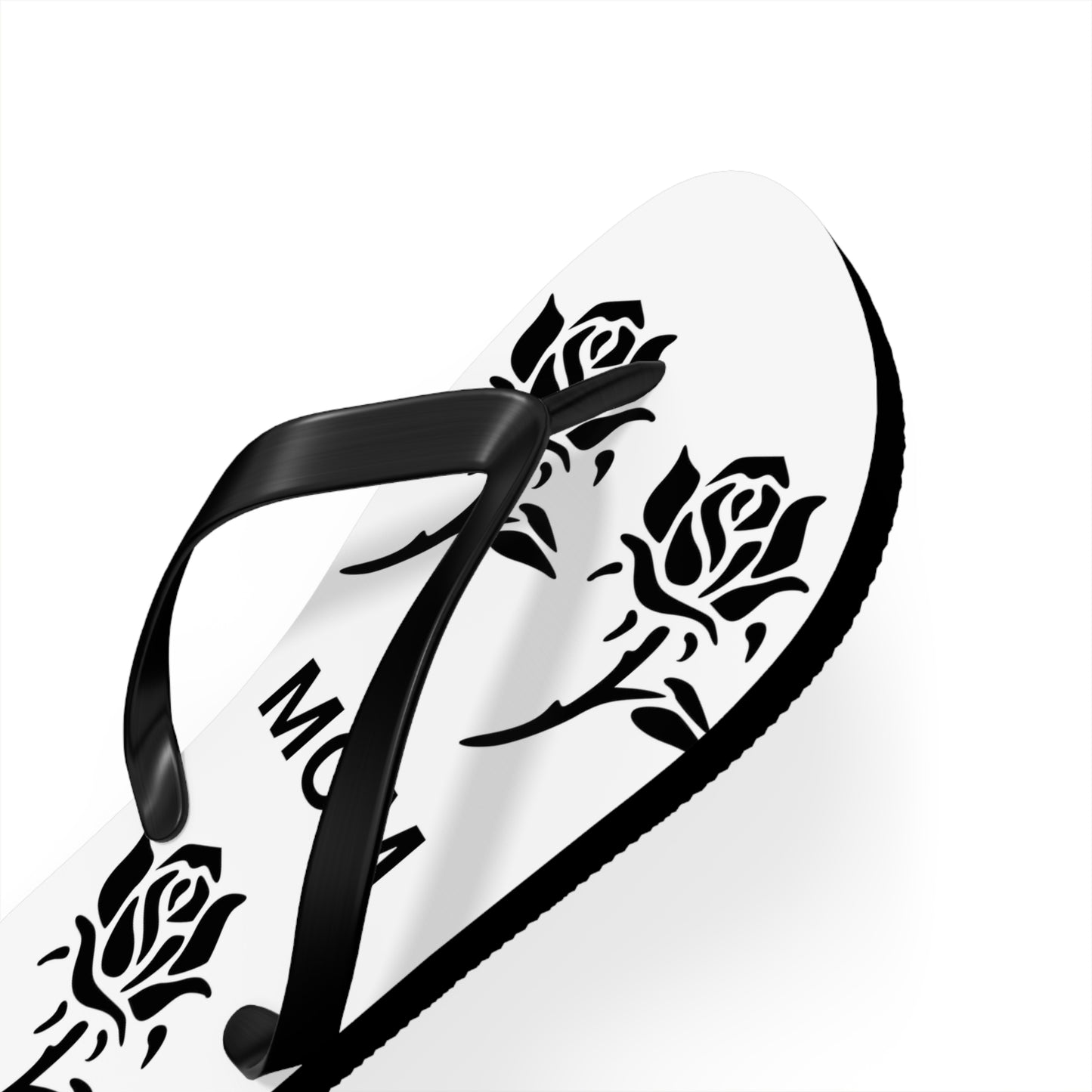 Custom Mom Flip Flops - Rose Design for Summer Comfort