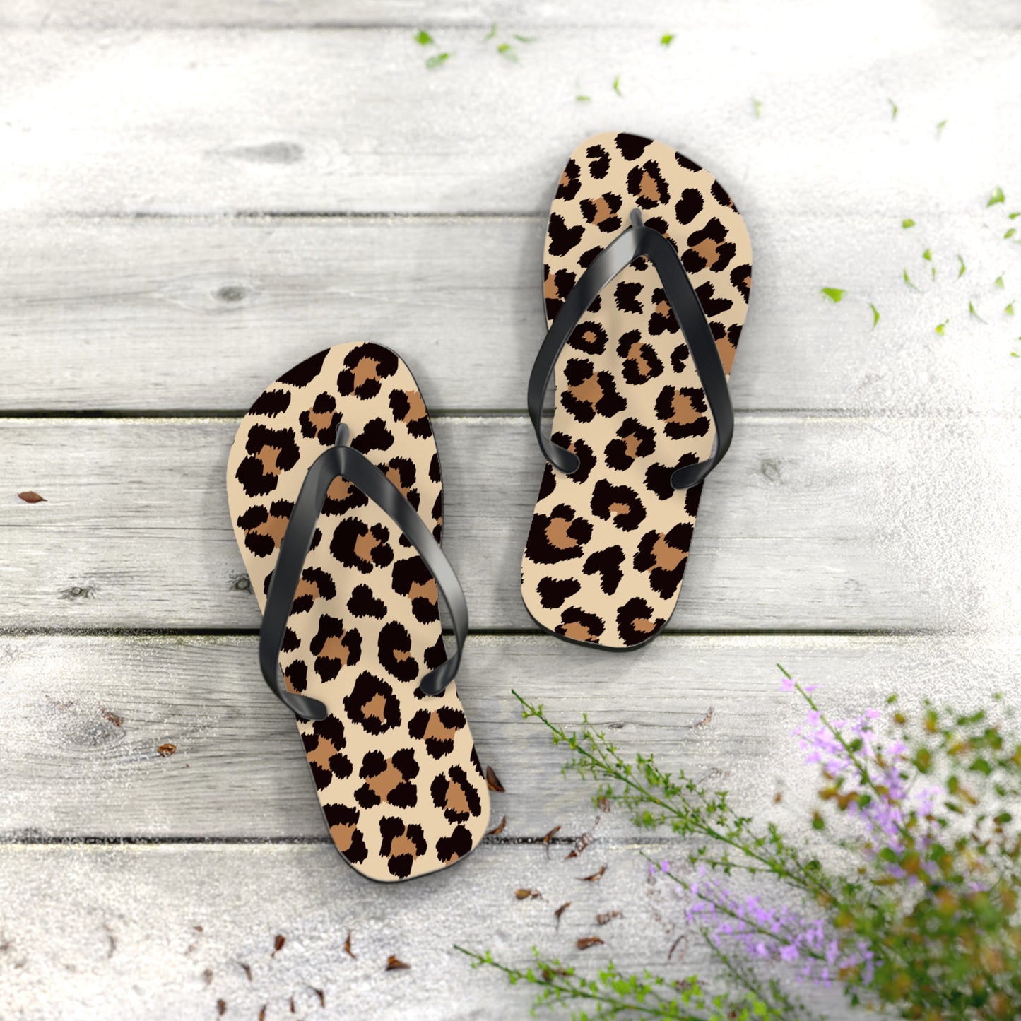 Leopard Print Flip Flops - Trendy Summer Sandals for Beach Days & Casual Outings