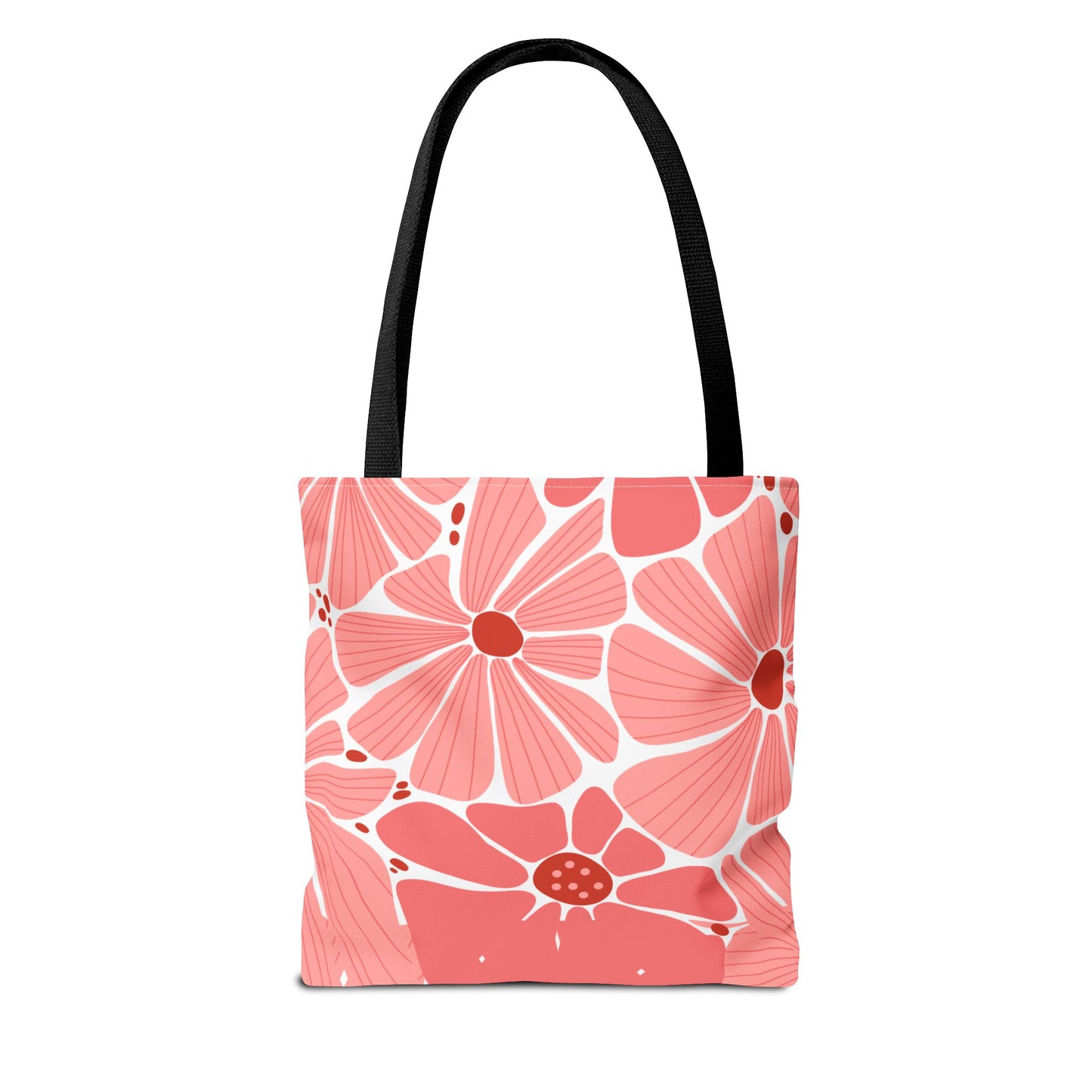 Floral Canvas Tote Bag - Pink Bloom Design