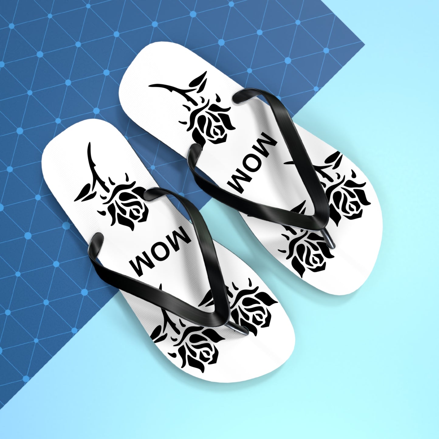 Custom Mom Flip Flops - Rose Design for Summer Comfort