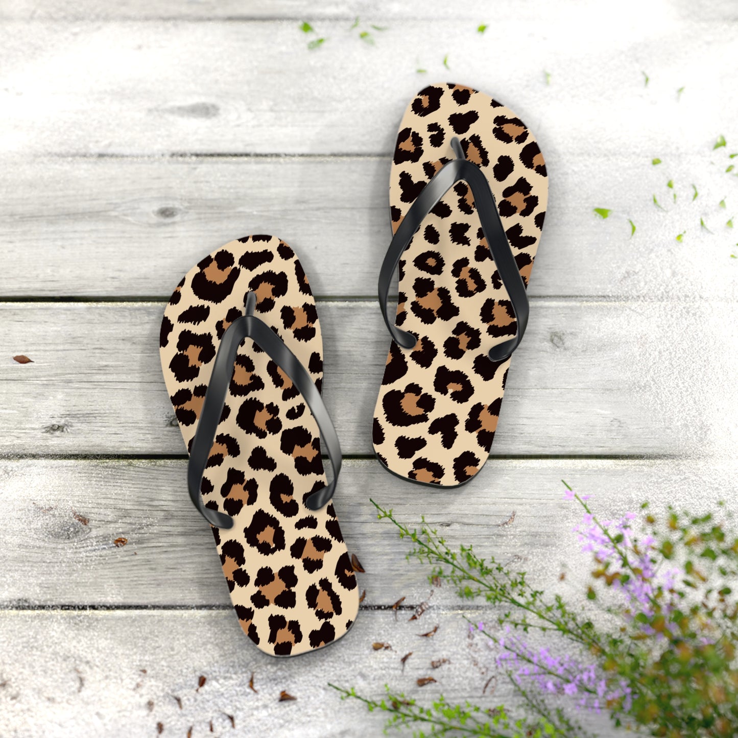 Leopard Print Flip Flops - Trendy Summer Sandals for Beach Days & Casual Outings