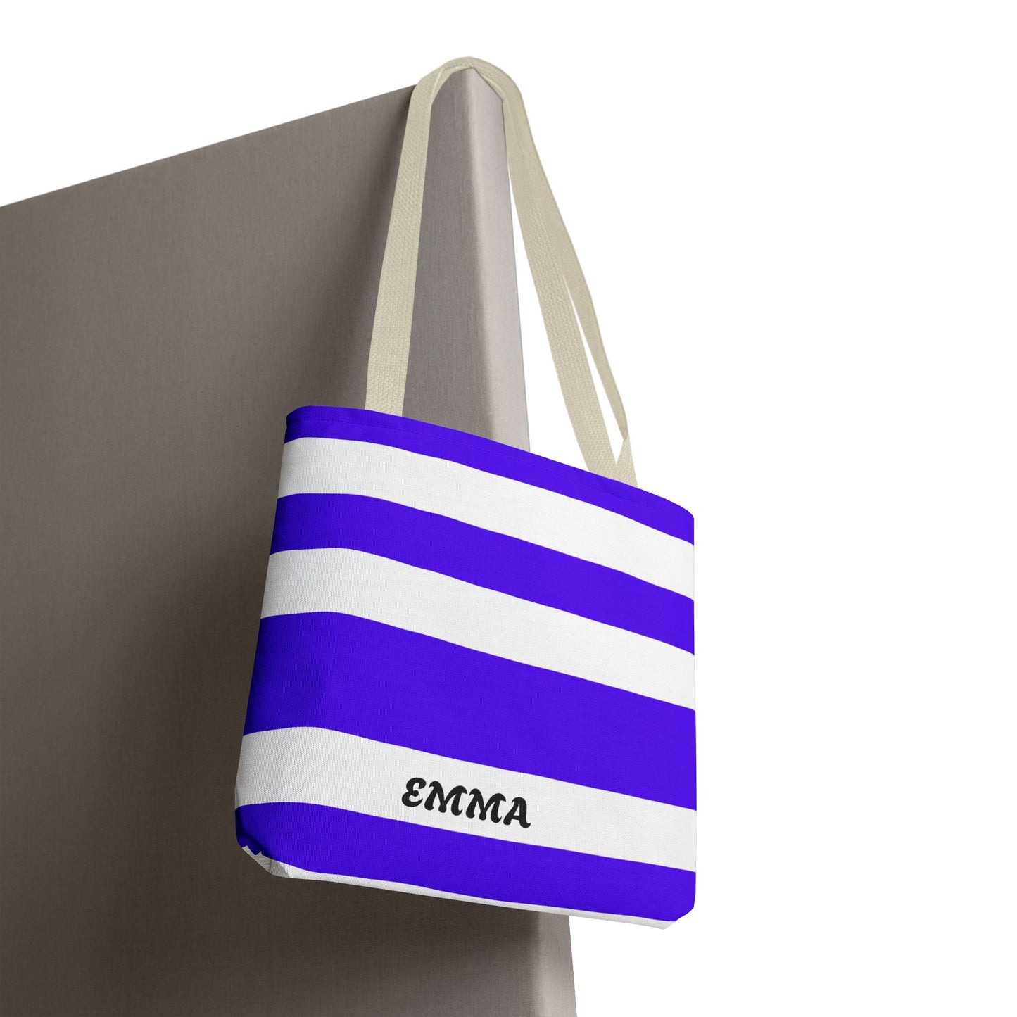 Personalized Striped Tote Bag - Custom Name Tote