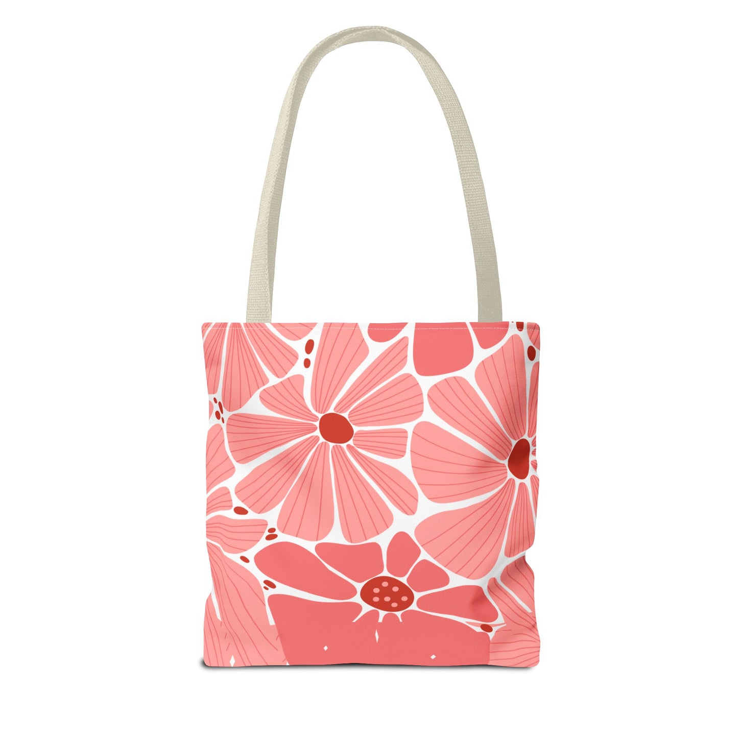 Floral Canvas Tote Bag - Pink Bloom Design