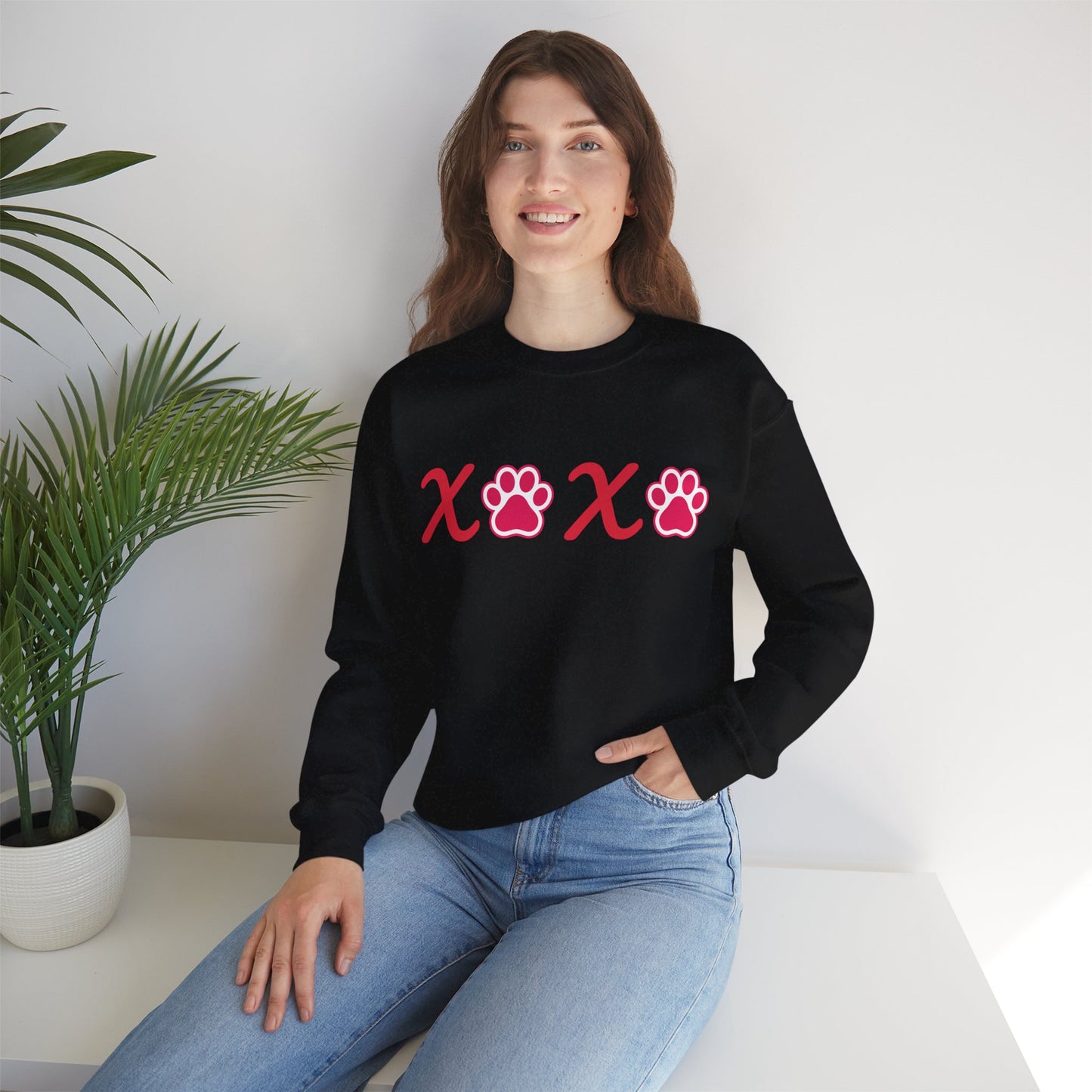 Valentine's Day Dog Lover Sweatshirt - XOXO Unisex Crewneck Sweatshirt