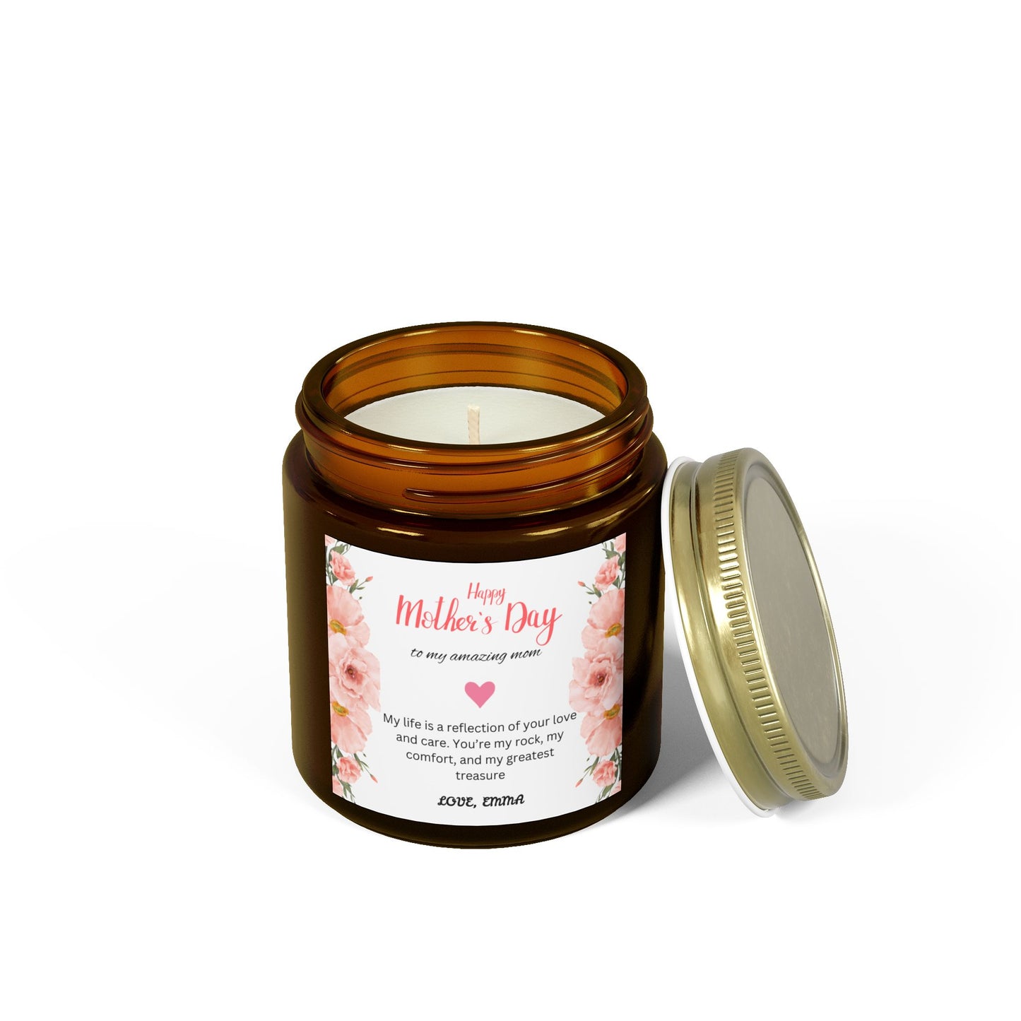Personalized Mother's Day Scented Candles, Coconut Apricot Wax
