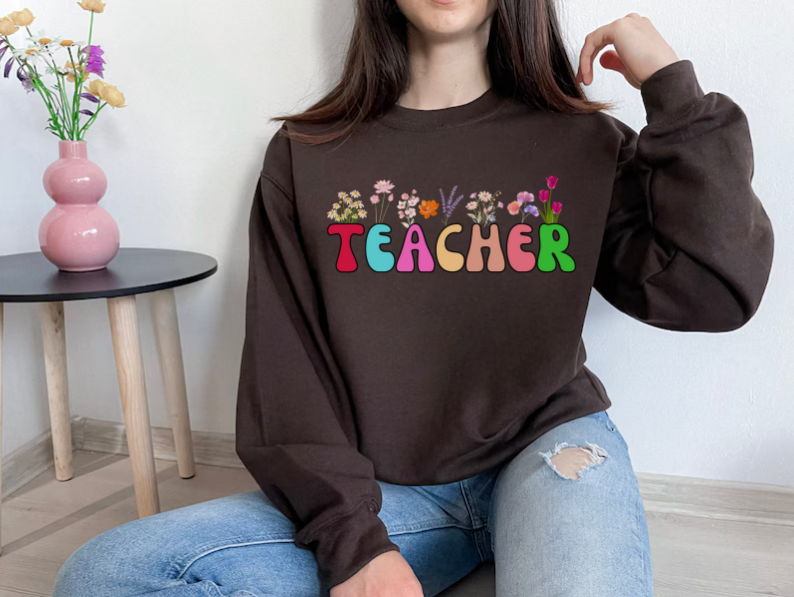 Teacher Floral Sweatshirt