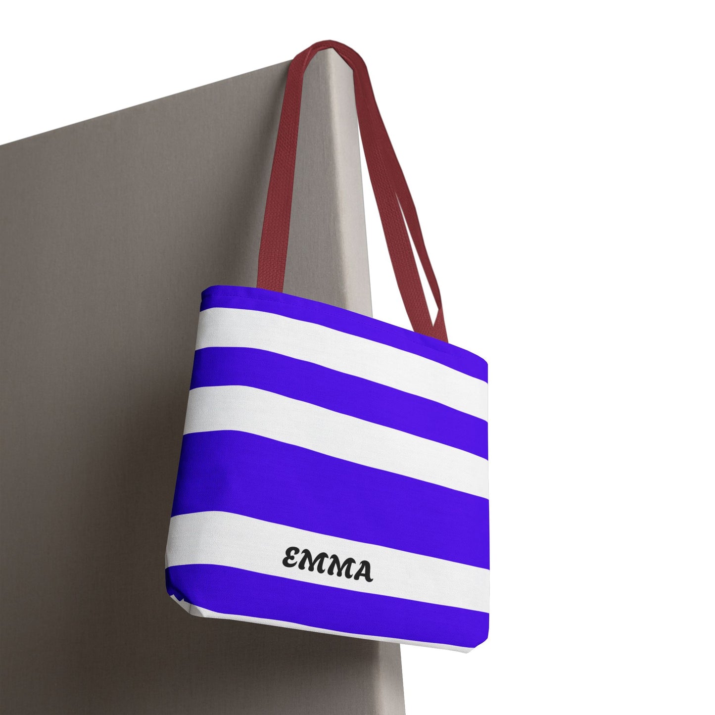 Personalized Striped Tote Bag - Custom Name Tote