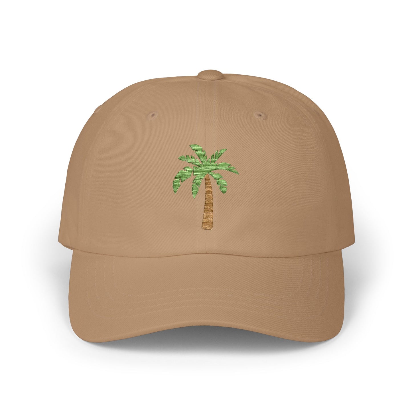 Classic White Cap with Palm Tree Embroidery
