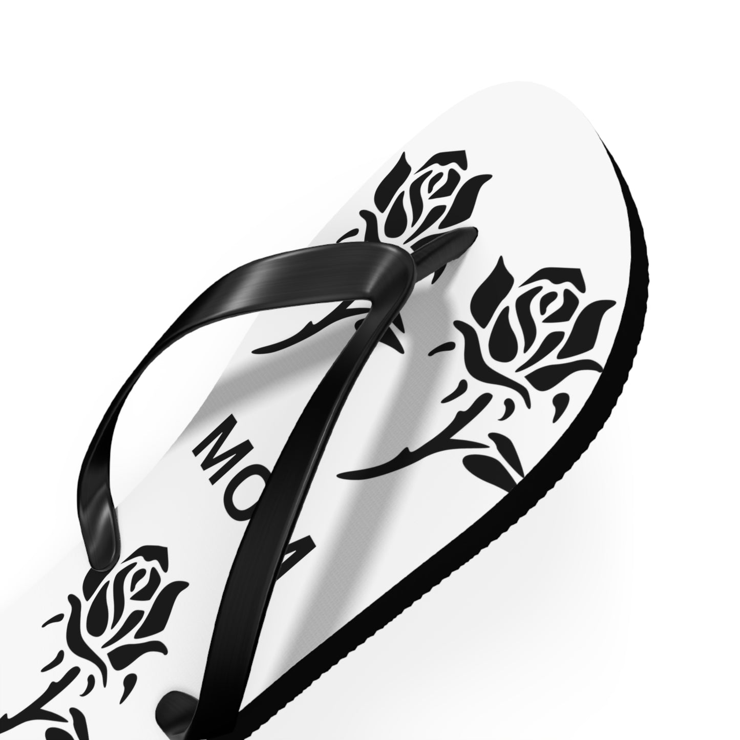 Custom Mom Flip Flops - Rose Design for Summer Comfort