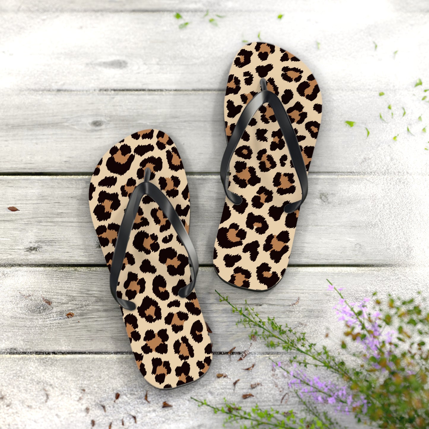 Leopard Print Flip Flops - Trendy Summer Sandals for Beach Days & Casual Outings