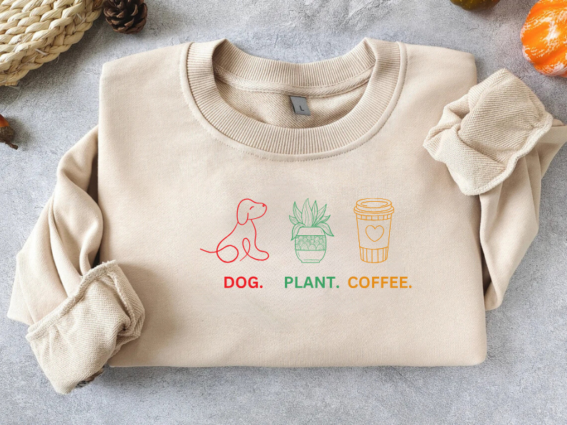 Dog Plant Coffee Sweatshirt