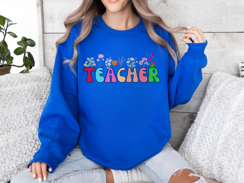Teacher Floral Sweatshirt