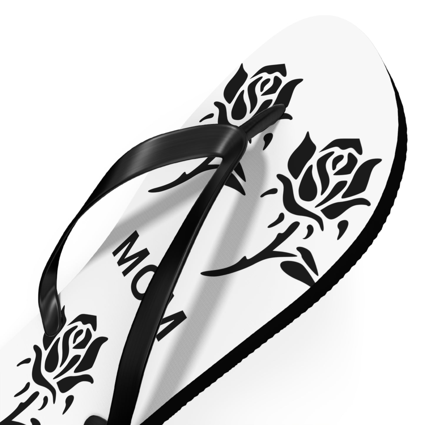 Custom Mom Flip Flops - Rose Design for Summer Comfort