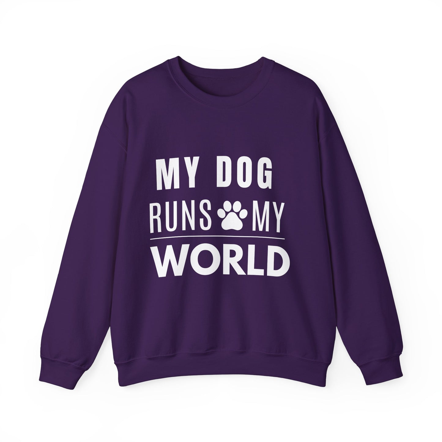 My Dog Runs My World Unisex Heavy Sweatshirt
