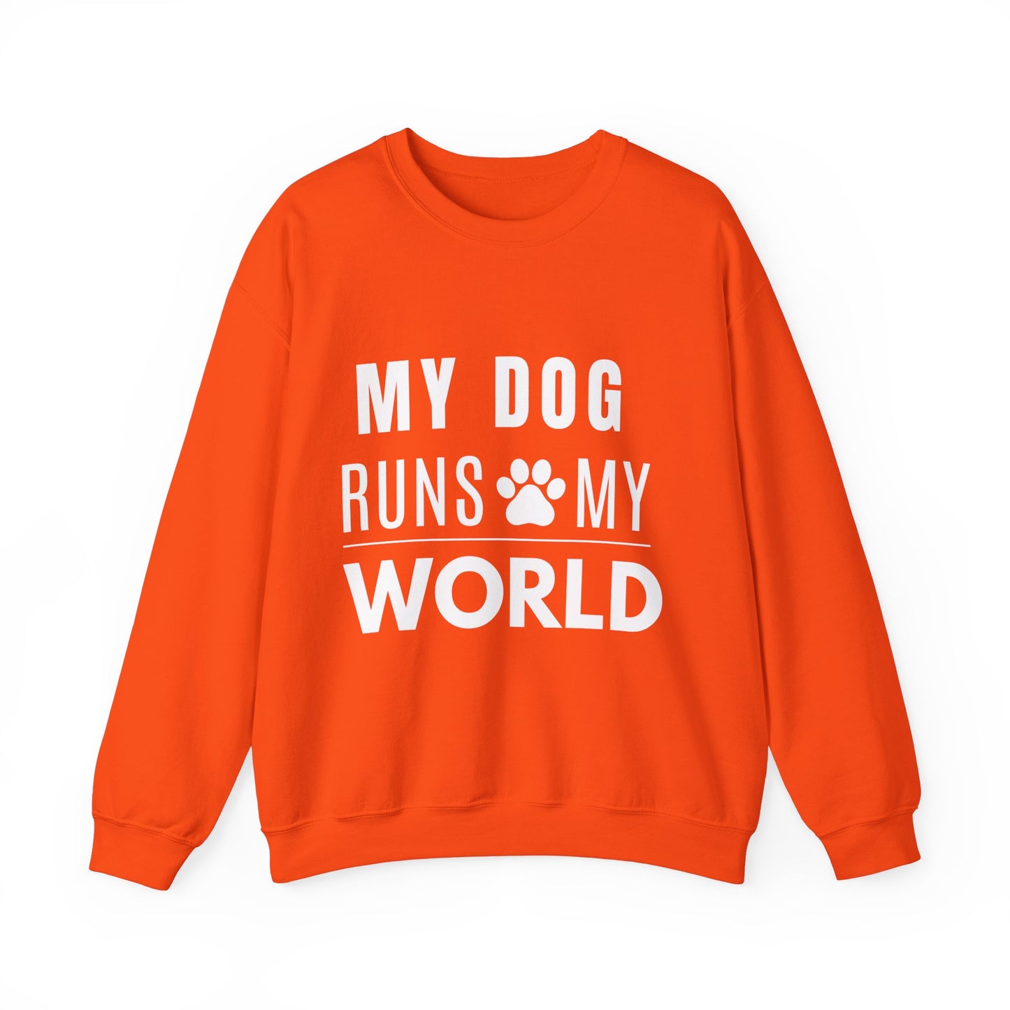 My Dog Runs My World Unisex Heavy Sweatshirt