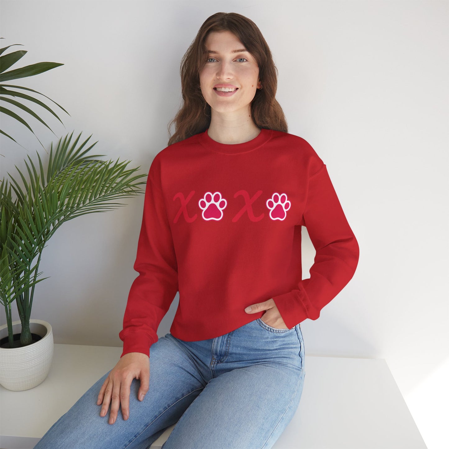 Valentine's Day Dog Lover Sweatshirt - XOXO Unisex Crewneck Sweatshirt