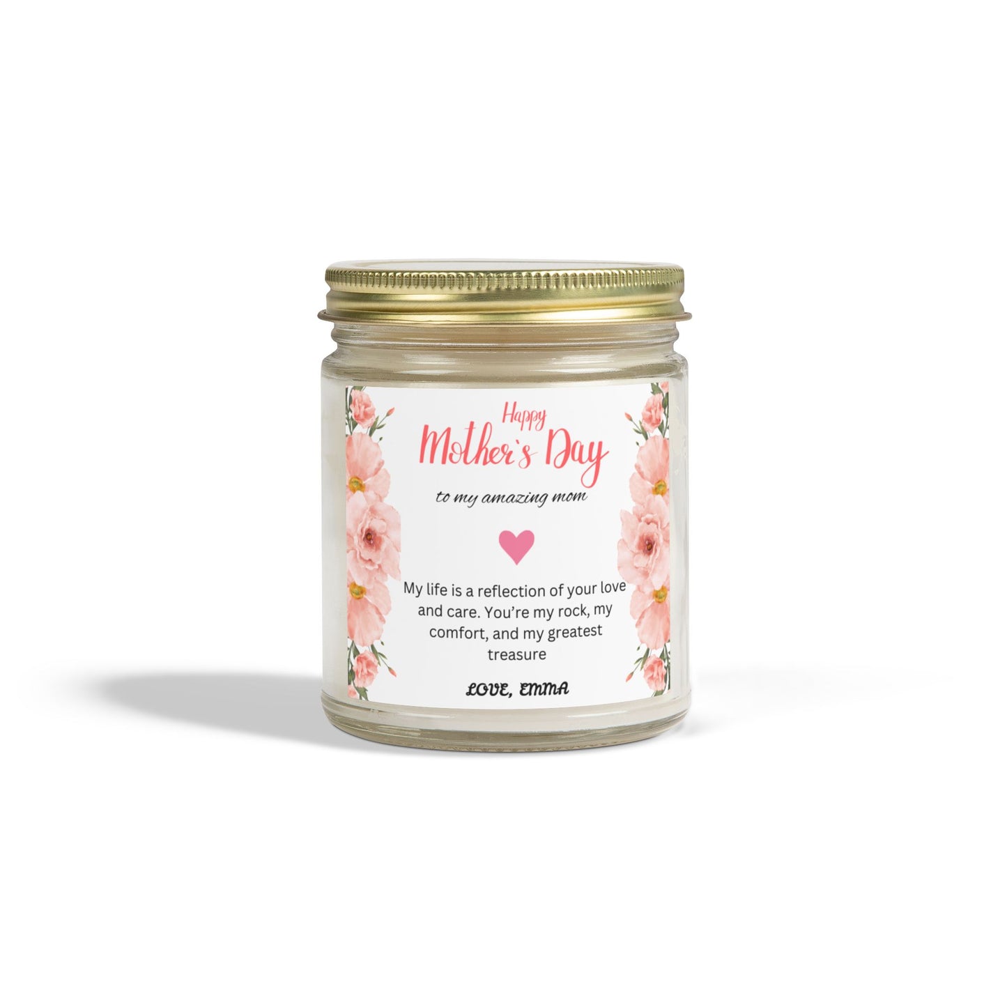 Personalized Mother's Day Scented Candles, Coconut Apricot Wax