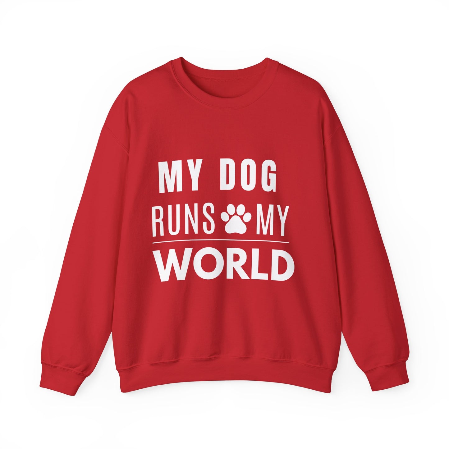My Dog Runs My World Unisex Heavy Sweatshirt