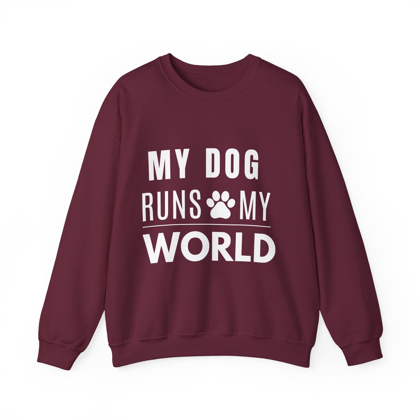 My Dog Runs My World Unisex Heavy Sweatshirt