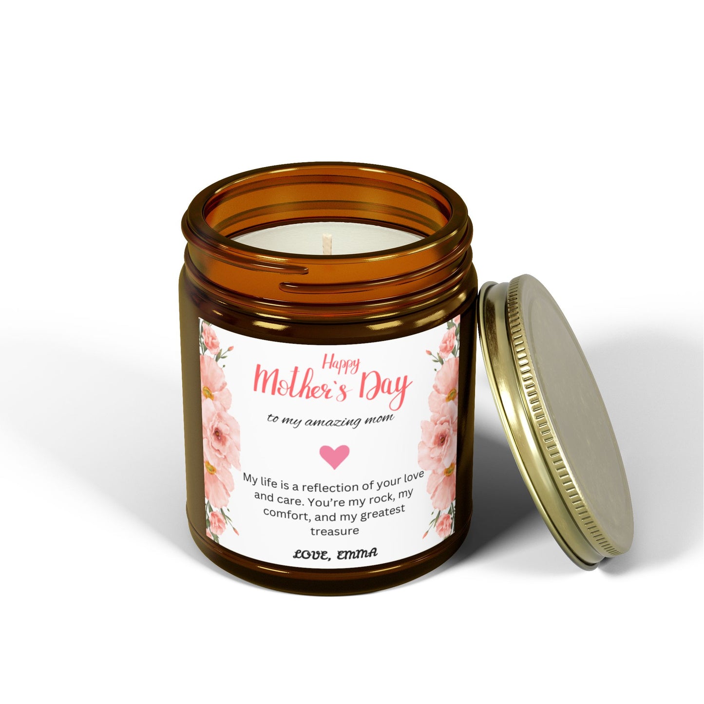 Personalized Mother's Day Scented Candles, Coconut Apricot Wax