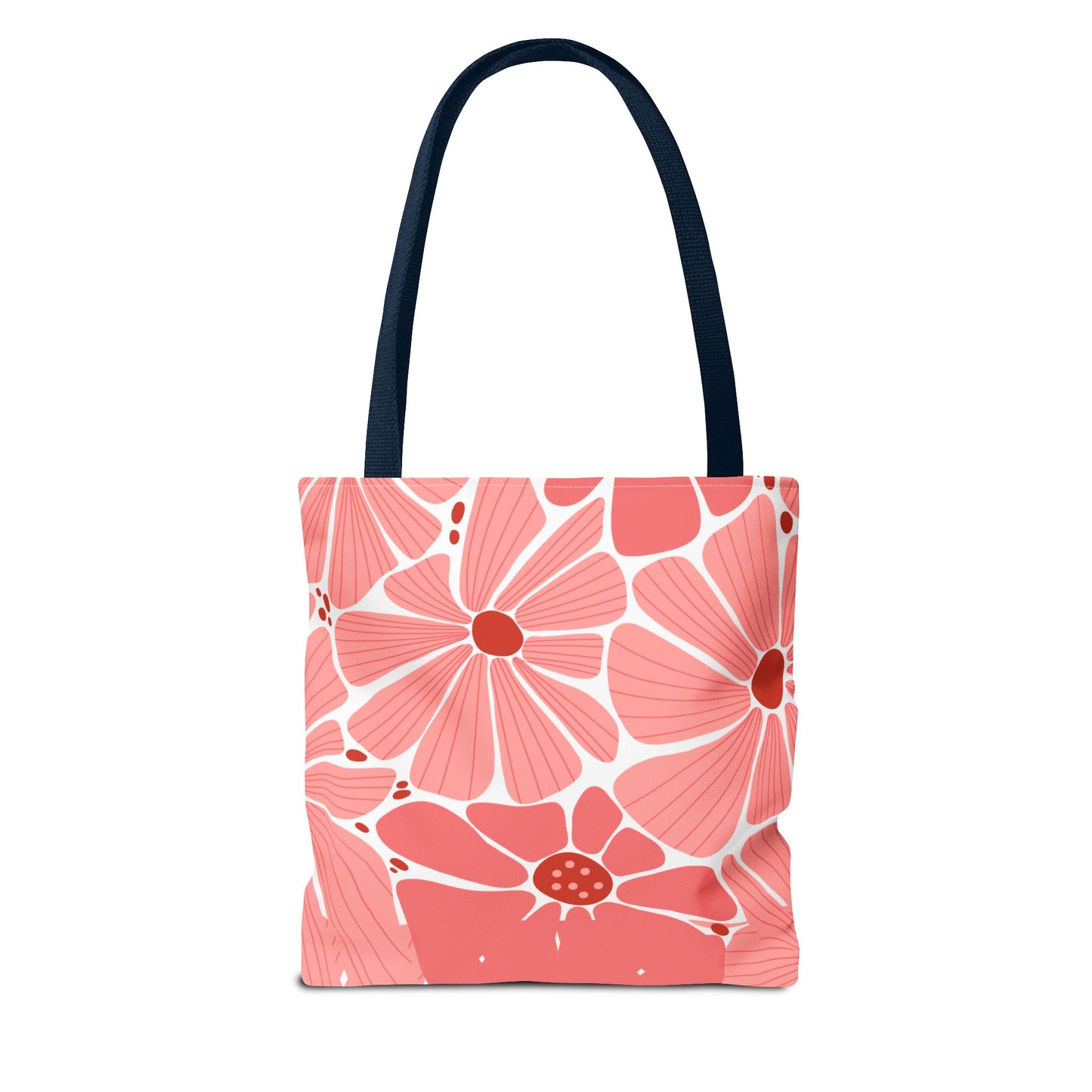 Floral Canvas Tote Bag - Pink Bloom Design