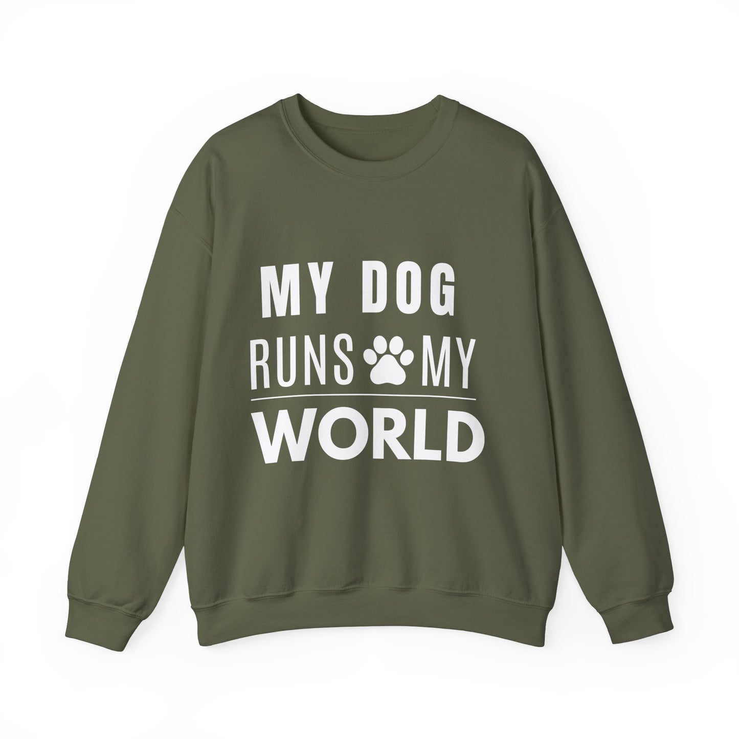 My Dog Runs My World Unisex Heavy Sweatshirt