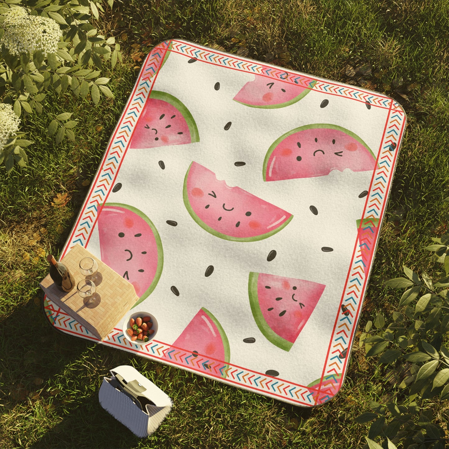 Watermelon Print Picnic Blanket - Perfect for Outdoor Gatherings & Summer Days