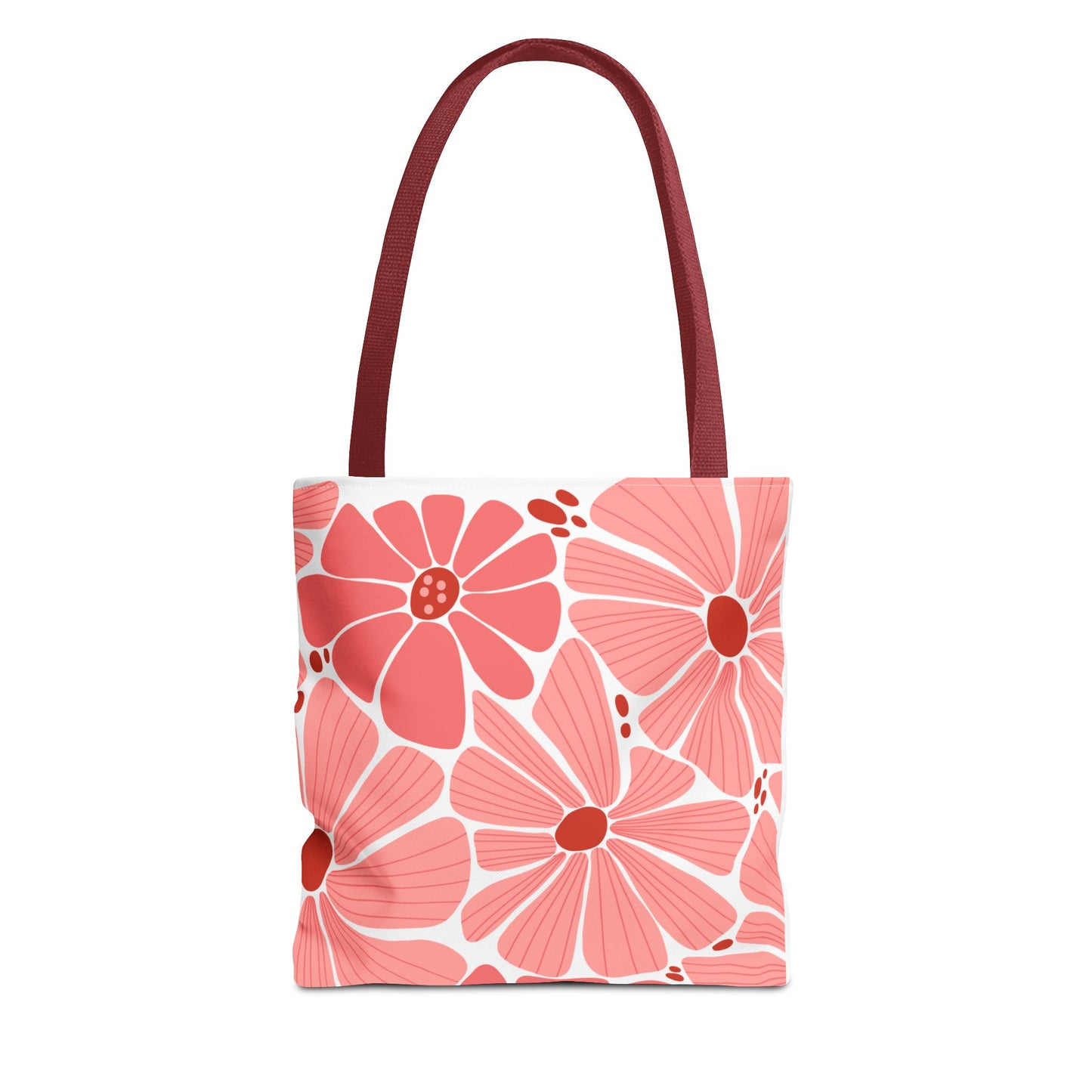 Floral Canvas Tote Bag - Pink Bloom Design