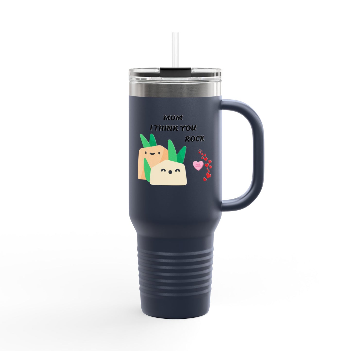Mom I Think You Rock Insulated Travel Mug - 40oz | Cute Gift for Mom
