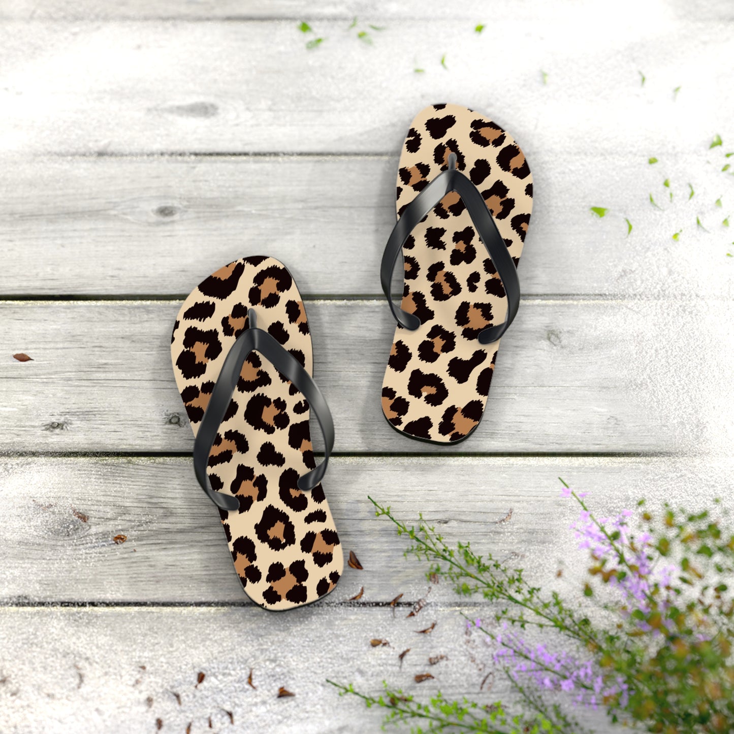 Leopard Print Flip Flops - Trendy Summer Sandals for Beach Days & Casual Outings