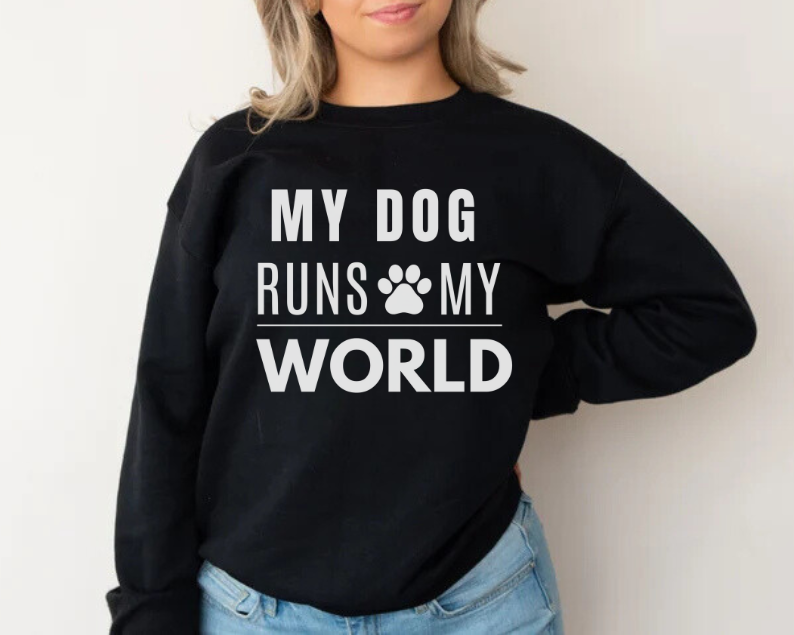My Dog Runs My World Unisex Heavy Sweatshirt