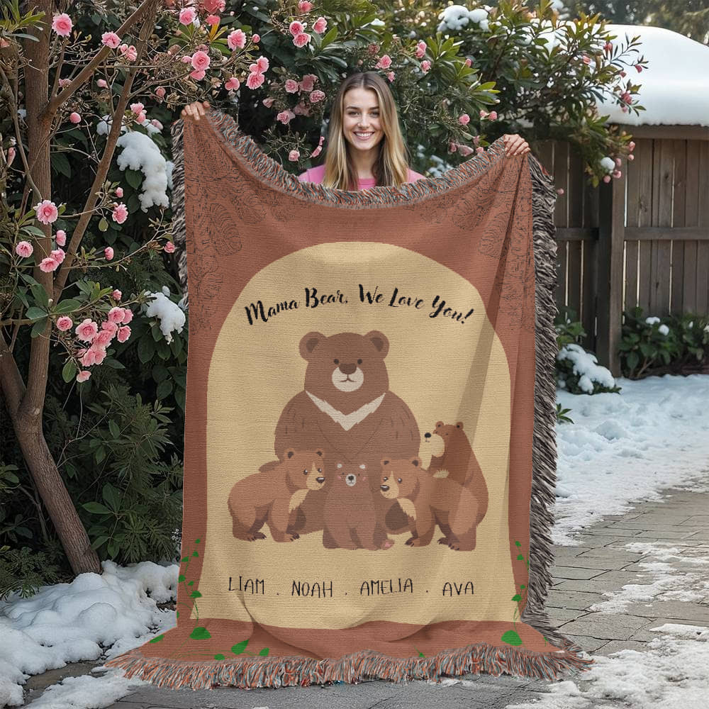 Personalized Woven Mom Blanket