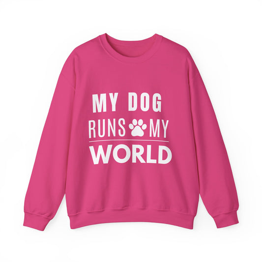 My Dog Runs My World Unisex Heavy Sweatshirt